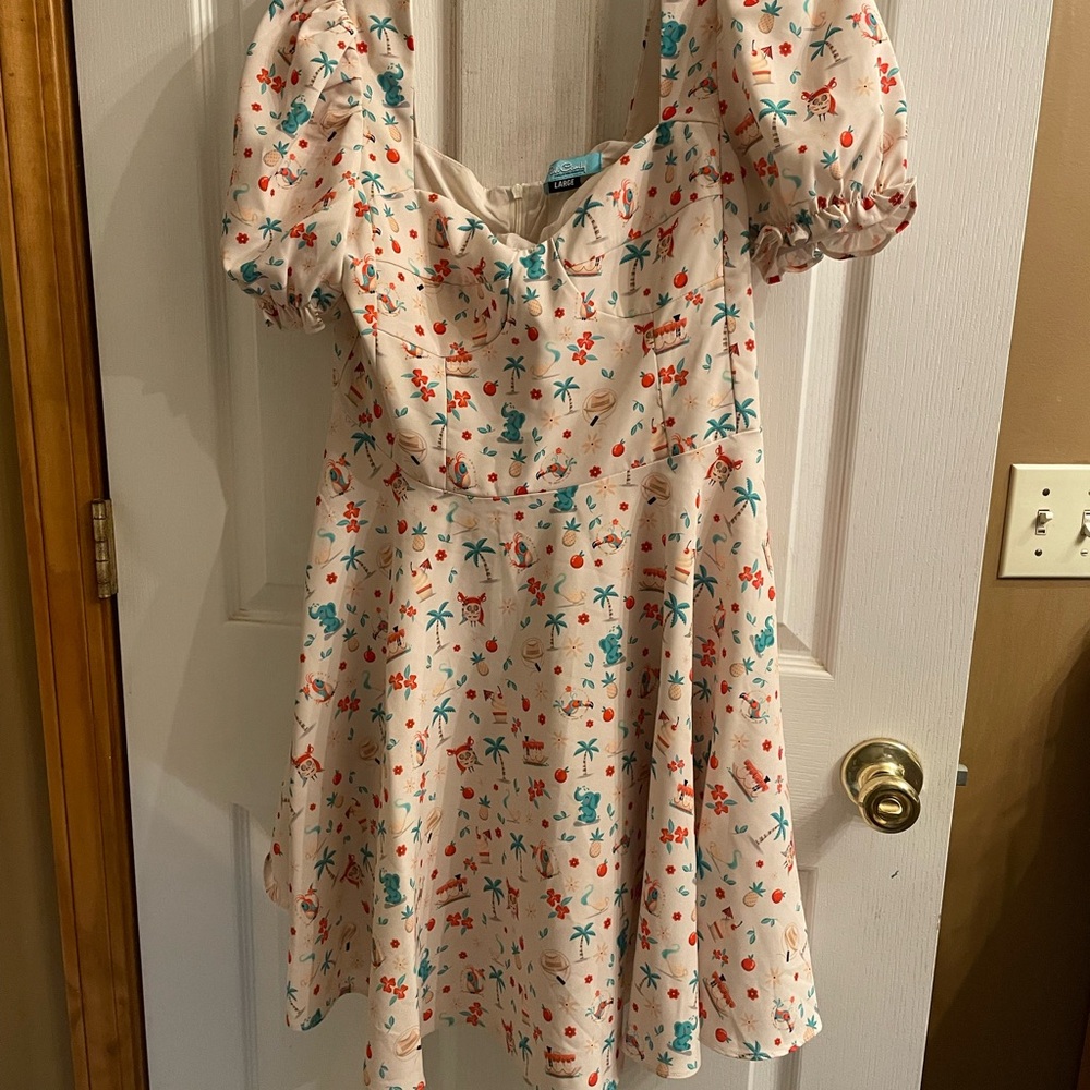 Park Candy Disney Adventureland Floral Puff Sleeve Casual Dress